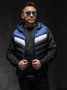 Uomo Gilet trapuntato con cappuccio Blu scuro Bolf HDL88004A1