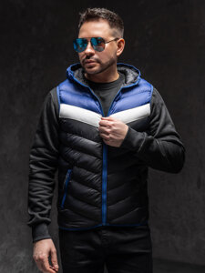 Uomo Gilet trapuntato con cappuccio Blu scuro Bolf HDL88004A1