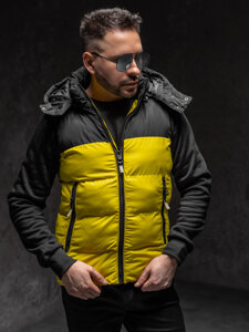 Uomo Gilet trapuntato con cappuccio Giallo Bolf 1189A1