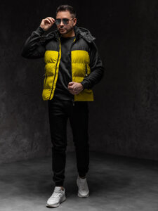 Uomo Gilet trapuntato con cappuccio Giallo Bolf 1189A1