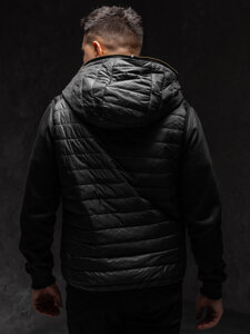 Uomo Gilet trapuntato con cappuccio Nero Bolf 7106A1