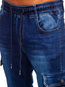 Uomo Joggers cargo in denim Blu scuro Bolf 8166