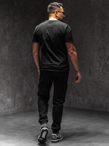 Uomo Joggers cargo in denim Nero Bolf 8170A1