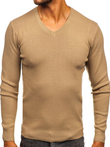 Uomo Maglione con scollo a V Beige Bolf H2405