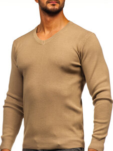 Uomo Maglione con scollo a V Beige Bolf H2405