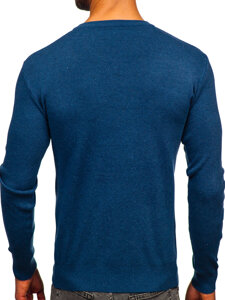 Uomo Maglione con scollo a V Blu Bolf H2405