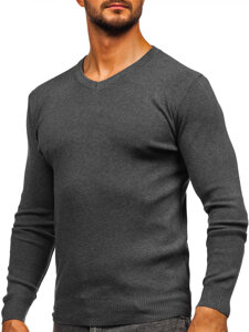 Uomo Maglione con scollo a V Grafite Bolf H2405