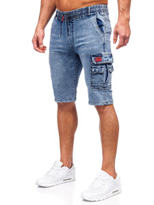 Uomo Pantaloncini cargo in denim Blu Bolf HY820