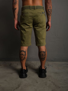 Uomo Pantaloncini con cintura Khaki Bolf 0010