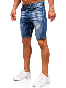 Uomo Pantaloncini in jeans Blu scuro Bolf 0582