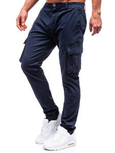 Uomo Pantaloni cargo Blu scuro Bolf J700