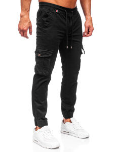 Uomo Pantaloni cargo jogger Nero Bolf MP0201N