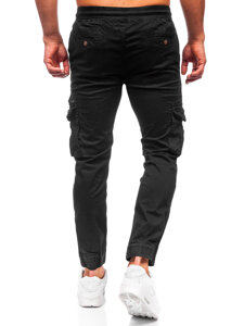 Uomo Pantaloni cargo jogger Nero Bolf MP0201N