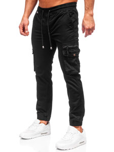 Uomo Pantaloni cargo jogger Nero Bolf MP0201N