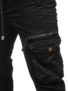 Uomo Pantaloni cargo jogger Nero Bolf MP0201N