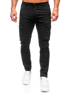 Uomo Pantaloni cargo jogger Nero Bolf MP0202N