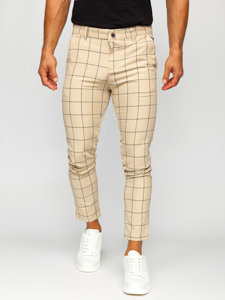 Uomo Pantaloni chino a quadri Beige Bolf 0037