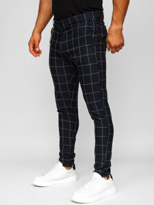 Uomo Pantaloni chino a quadri Blu inchiostro Bolf 0061