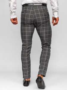 Uomo Pantaloni chino a quadri Grafite Bolf 0052