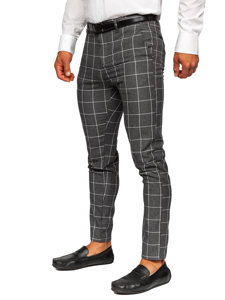 Uomo Pantaloni chino a quadri Grafite Bolf 0052