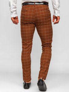 Uomo Pantaloni chino a quadri Marrone Bolf 0047