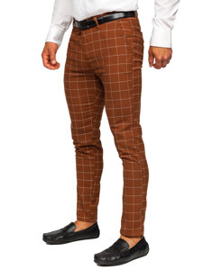 Uomo Pantaloni chino a quadri Marrone Bolf 0047