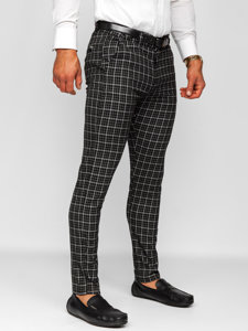 Uomo Pantaloni chino a quadri Nero Bolf 0035