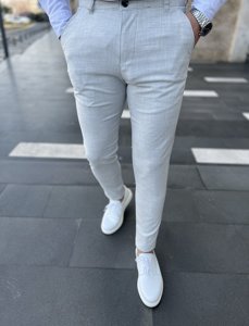 Uomo Pantaloni chino in tessuto Grigio Bolf 0041