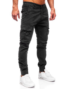 Uomo Pantaloni da jogging cargo Nero Bolf 2233