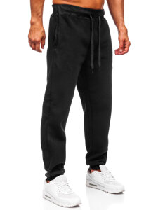 Uomo Pantaloni da jogging spessi Nero Bolf MS002