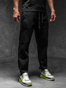 Uomo Pantaloni da jogging spessi Nero Bolf MS002A1