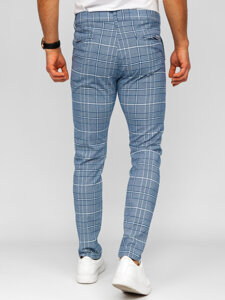 Uomo Pantaloni eleganti a quadri Blu Bolf 184164