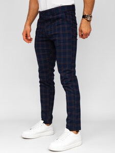 Uomo Pantaloni eleganti a quadri Blu scuro Bolf 184170