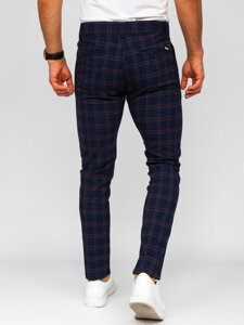 Uomo Pantaloni eleganti a quadri Blu scuro Bolf 184170