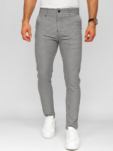 Uomo Pantaloni eleganti a quadri Nero Bolf 184143