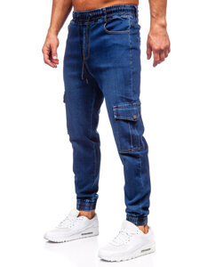 Uomo Pantaloni in jeans cargo jogger blu scuro Bolf 8101