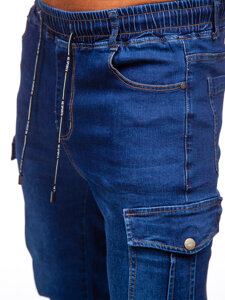 Uomo Pantaloni in jeans cargo jogger blu scuro Bolf 8123