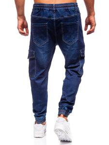 Uomo Pantaloni in jeans cargo jogger blu scuro Bolf 8132