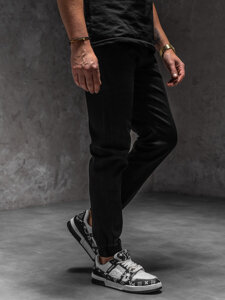 Uomo Pantaloni in jeans jogger Nero Bolf 8161A1