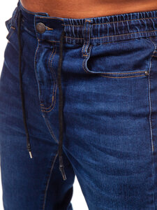 Uomo Pantaloni in jeans jogger blu scuro Bolf 9091