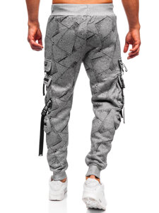 Uomo Pantaloni jogger cargo da tuta caldi Grigio Bolf HSS340