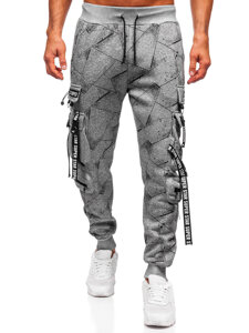 Uomo Pantaloni jogger cargo da tuta caldi Grigio Bolf HSS340