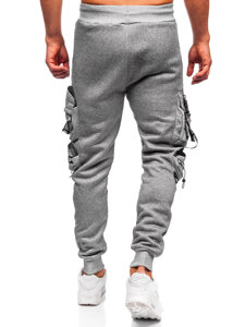 Uomo Pantaloni jogger cargo da tuta caldi Grigio Bolf HSS342