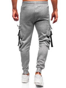 Uomo Pantaloni jogger cargo da tuta caldi Grigio Bolf HSS347