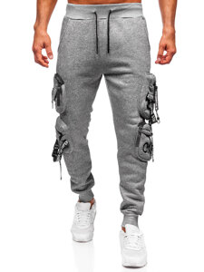 Uomo Pantaloni jogger cargo da tuta caldi Grigio Bolf HSS350