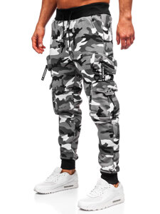 Uomo Pantaloni jogger cargo da tuta caldi Grigio Bolf HSS353