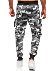 Uomo Pantaloni jogger cargo da tuta caldi Grigio Bolf HSS353