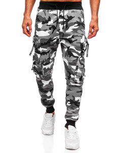 Uomo Pantaloni jogger cargo da tuta caldi Grigio Bolf HSS353