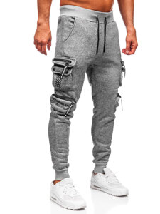 Uomo Pantaloni jogger cargo da tuta caldi Grigio Bolf HSS361