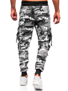 Uomo Pantaloni jogger cargo da tuta caldi Grigio Bolf HSS453